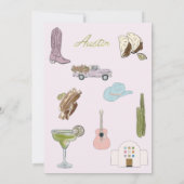 オースティン テキサス バチェロレッテ イテリナリー 招待状 (裏面)