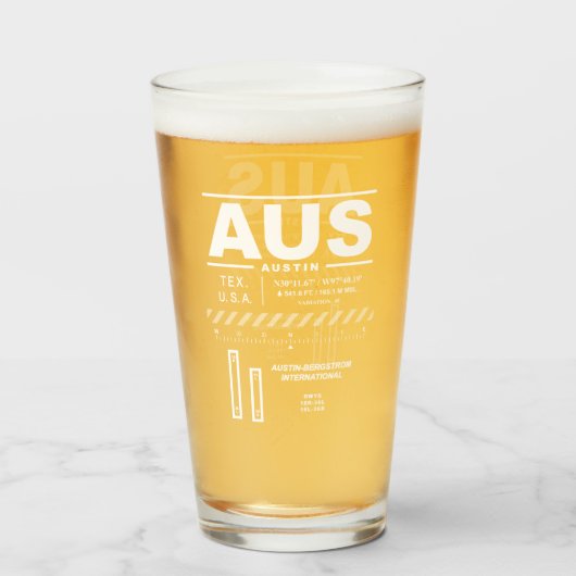 オースティン・バーグストロム国際空港 AUS タンブラーグラス (ドリンク正面)