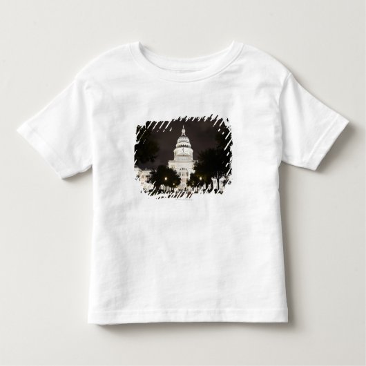 オースティン、夜のテキサス州の州の国会議事堂 トドラーTシャツ (正面)