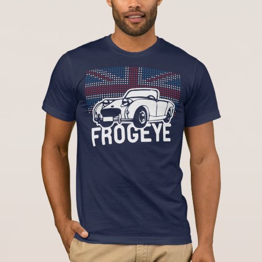 オースティンHealey Frogeyeの妖精mk1の英国国旗 Tシャツ (正面)