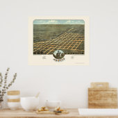 オースティンMNパノラママップ – 1870 ポスター (キッチン)