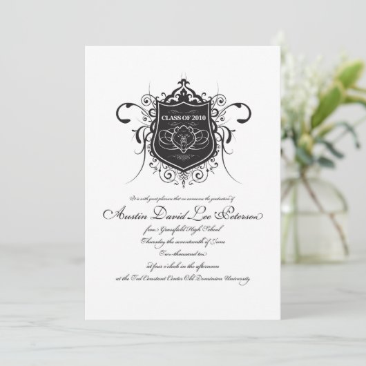 オースティンP.のためのカスタムな卒業の発表 案内状 (スタンド正面)