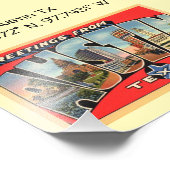 オースティンTXマップ座標ヴィンテージスタイル フォトプリント (角)