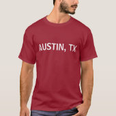 オースティンTX市街地テキスト Tシャツ (正面)