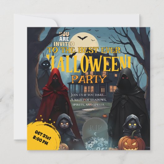 オーストゴースト仮装パーティーハロウィンパンプキン 招待状 (正面)