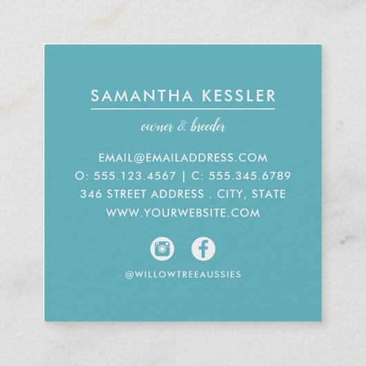 オーストモダンラリアの羊飼い育家|ソーシャルメディア スクエア名刺 (裏面)