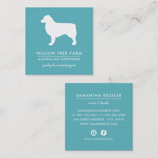オーストモダンラリアの羊飼い育家|ソーシャルメディア スクエア名刺 (正面/裏面)