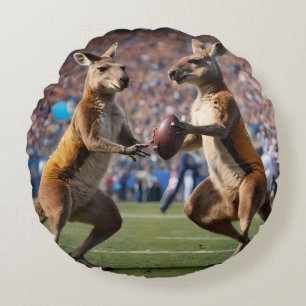 オーストラリアおもしろいのカンガ遊ルースサッカー ラウンドクッション