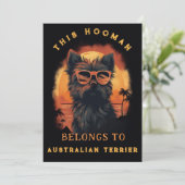 オーストラリアおもしろいのテリア犬の親パーソナライズされた 案内状 (スタンド正面)