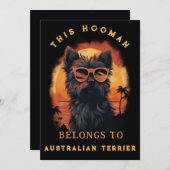 オーストラリアおもしろいのテリア犬の親パーソナライズされた 案内状 (正面/裏面)