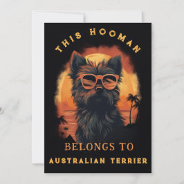 オーストラリアおもしろいのテリア犬の親パーソナライズされた 案内状