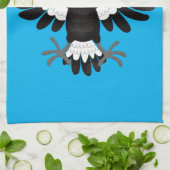 オーストラリアおもしろいのマグパイ漫画イラストレーション キッチンタオル (折り畳み)