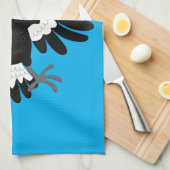 オーストラリアおもしろいのマグパイ漫画イラストレーション キッチンタオル (四つ折り)