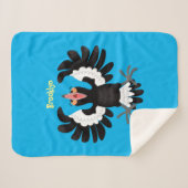 オーストラリアおもしろいのマグパイ漫画イラストレーション シェルパブランケット (正面(横))