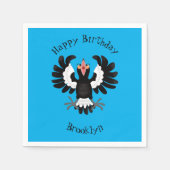 オーストラリアおもしろいのマグパイ漫画イラストレーション スタンダードカクテルナプキン (正面)