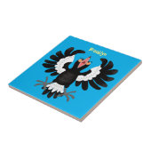 オーストラリアおもしろいのマグパイ漫画イラストレーション タイル (側面)