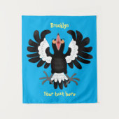 オーストラリアおもしろいのマグパイ漫画イラストレーション タペストリー (正面)