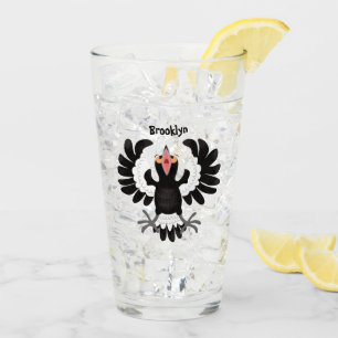 オーストラリアおもしろいのマグパイ漫画イラストレーション タンブラーグラス