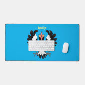 オーストラリアおもしろいのマグパイ漫画イラストレーション デスクマット (キーボード&マウス)