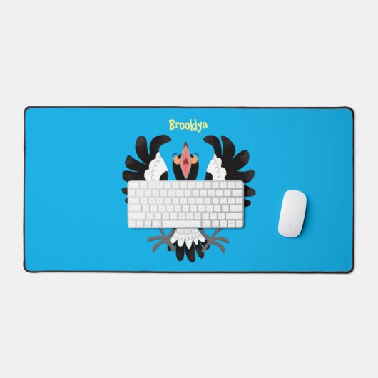 オーストラリアおもしろいのマグパイ漫画イラストレーション デスクマット (キーボード&マウス)