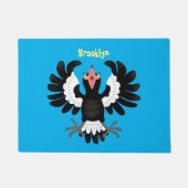 オーストラリアおもしろいのマグパイ漫画イラストレーション ドアマット