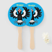 オーストラリアおもしろいのマグパイ漫画イラストレーション ハンドファン (正面&裏面)