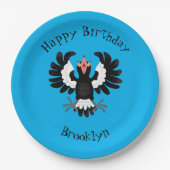 オーストラリアおもしろいのマグパイ漫画イラストレーション ペーパープレート (正面)