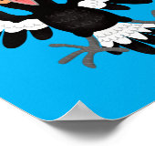 オーストラリアおもしろいのマグパイ漫画イラストレーション ポスター (角)