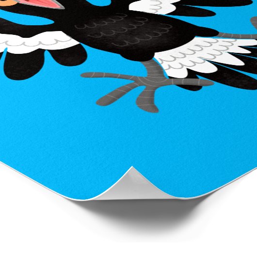 オーストラリアおもしろいのマグパイ漫画イラストレーション ポスター (角)