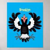 オーストラリアおもしろいのマグパイ漫画イラストレーション ポスター (正面)