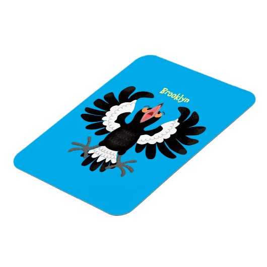 オーストラリアおもしろいのマグパイ漫画イラストレーション マグネット (左側)