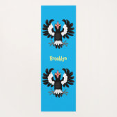 オーストラリアおもしろいのマグパイ漫画イラストレーション ヨガマット (裏面)