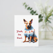 オーストラリアおもしろいの牛の犬のクリスマスセーター シーズンカード (スタンド正面)