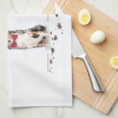 オーストラリアおもしろいの羊飼いクリスマス犬 キッチンタオル (四つ折り)