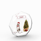 オーストラリアおもしろいの羊飼いクリスマス犬 フォトブロック (左)