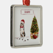 オーストラリアおもしろいの羊飼いクリスマス犬 メタルオーナメント (右)