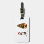 オーストラリアおもしろいの羊飼いクリスマス犬 ラゲッジタグ (正面縦)