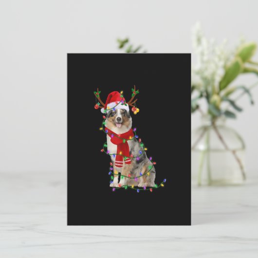 オーストラリアおもしろいの羊飼い犬の木のクリスマスライト 招待状 (スタンド正面)