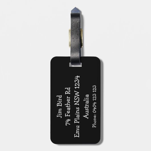 オーストラリアおもしろいのEMUのクローズアップ ラゲッジタグ (裏面縦)