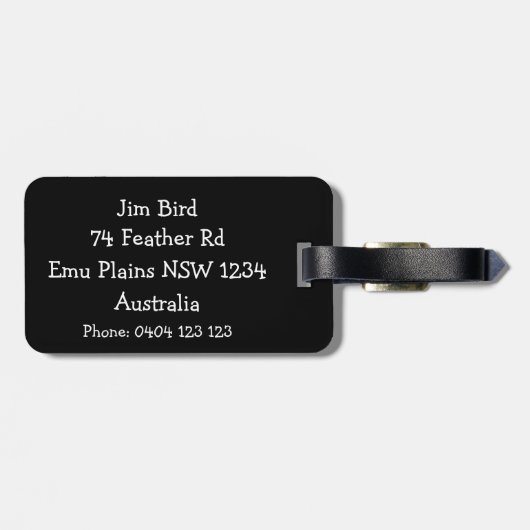 オーストラリアおもしろいのEMUのクローズアップ ラゲッジタグ (裏面横)