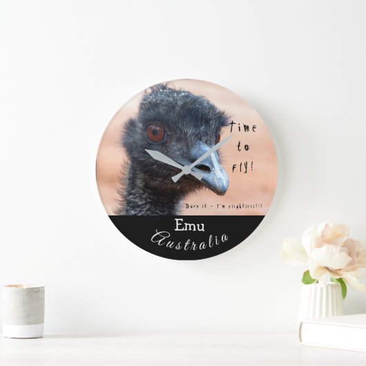 オーストラリアおもしろいのEMUのクローズアップ ラージ壁時計 (ホーム)