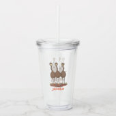 オーストラリアおもしろいのemuトリオ漫画イラストレーション アクリルタンブラー (正面)