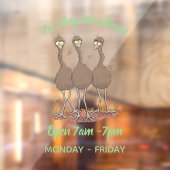 オーストラリアおもしろいのemuトリオ漫画イラストレーション ウィンドウサイン (シート2)