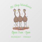 オーストラリアおもしろいのemuトリオ漫画イラストレーション ウィンドウサイン (シート)