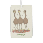 オーストラリアおもしろいのemuトリオ漫画イラストレーション カーエアーフレッシュナー (裏面)