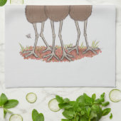 オーストラリアおもしろいのemuトリオ漫画イラストレーション キッチンタオル (折り畳み)