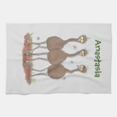 オーストラリアおもしろいのemuトリオ漫画イラストレーション キッチンタオル (横)