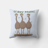 オーストラリアおもしろいのemuトリオ漫画イラストレーション クッション (裏面)