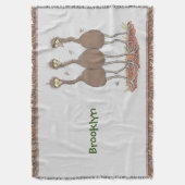 オーストラリアおもしろいのemuトリオ漫画イラストレーション スローブランケット (正面縦)