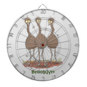 オーストラリアおもしろいのemuトリオ漫画イラストレーション ダーツボード (正面)